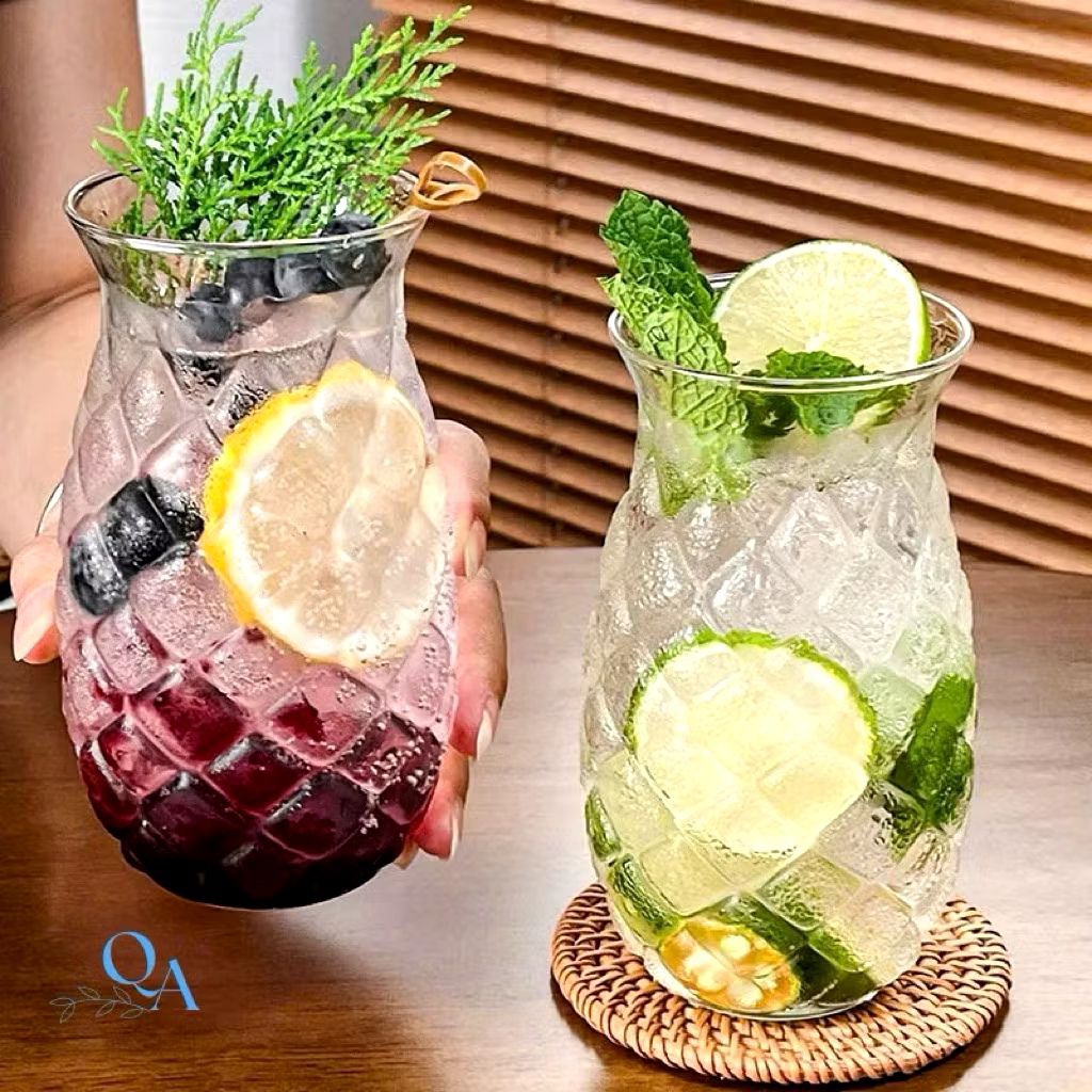 LY THỦY TINH CAO CẤP DÁNG QUẢ DỨA 500ml