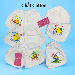 Combo 5 Quần Đùi Chục Màu Trắng Thể Thao Cho Bé Gái Bé Trai Sơ Sinh Vải Cotton Bosini| Quần Ngắn Bé
