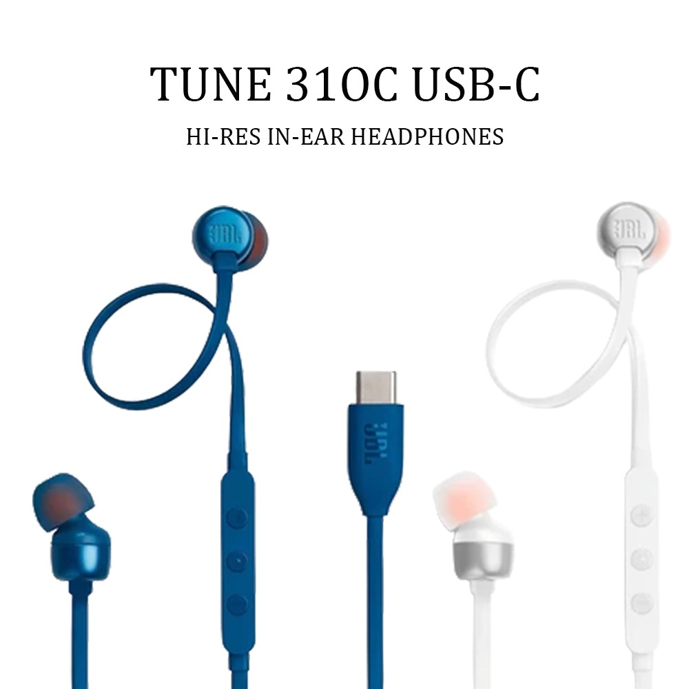 Tai nghe JBL TUNE 310C loại cáp Type-C, có mic và điều khiển dây, chất lượng cao