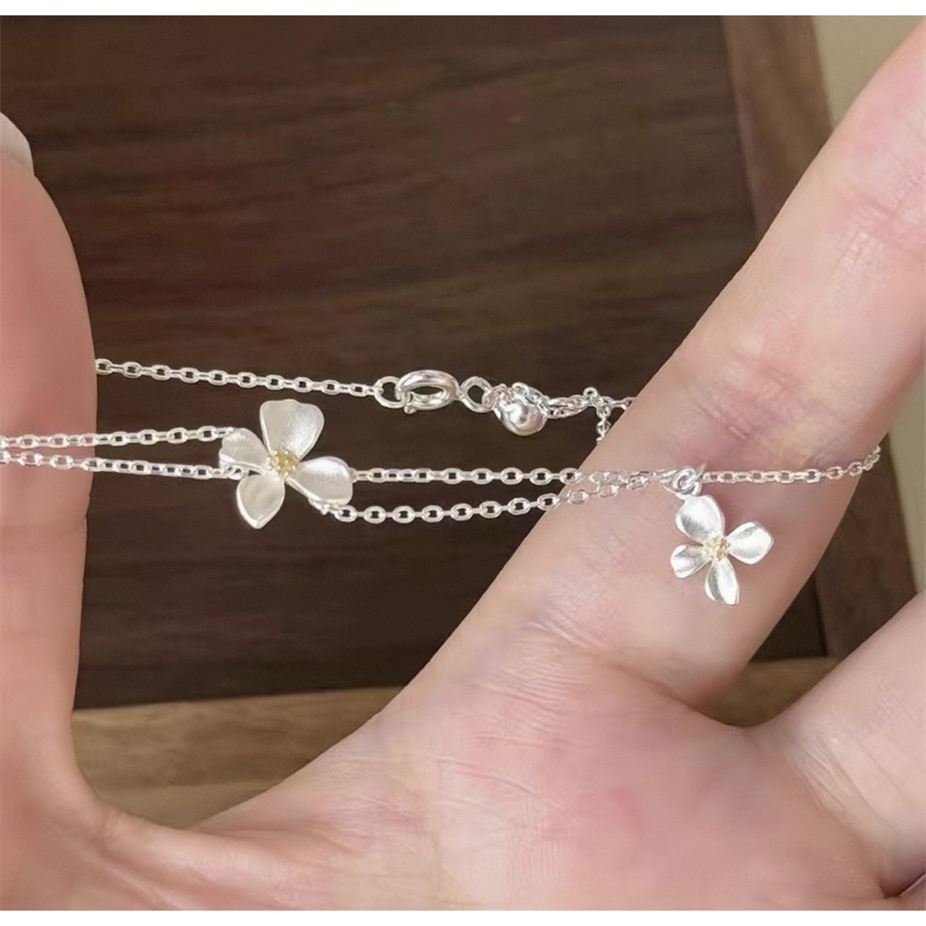 Lắc tay bạc Min LT31, Lắc tay bạc Nguyệt Hoa nhẹ nhàng nữ tính