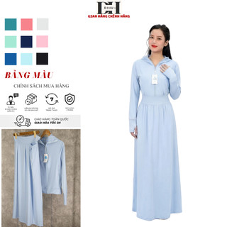 Sét áo váy chống nắng 2 lớp dihu, (váy 1 lớp) thoáng mát co giãn 4 chiều cản gió bụi ngăn tia UV