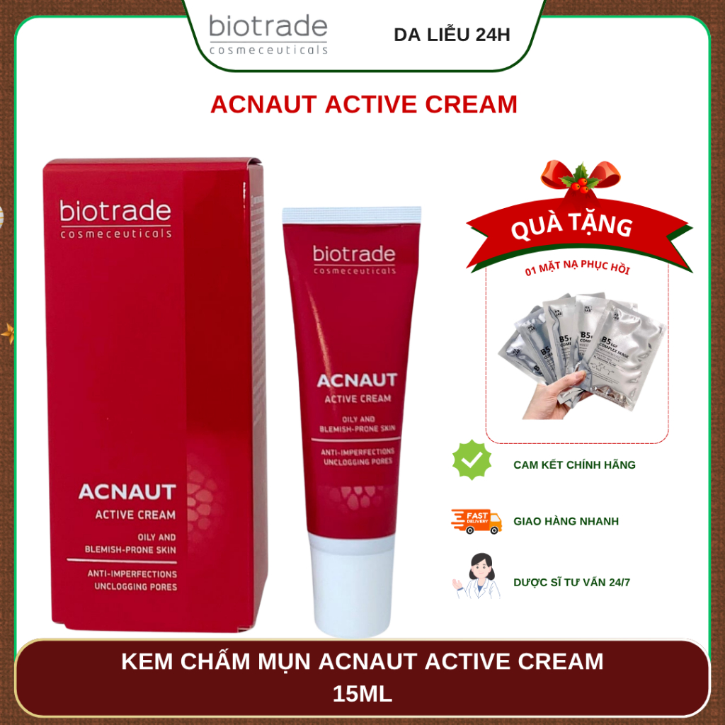 ✅ BIOTRADE Kem mụn Active Cream Acnaut Biotrade giảm đỏ, mờ thâm