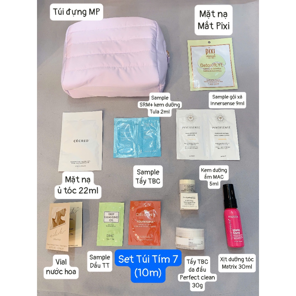 Set Quà (Túi Đỏ/ Tím) Sample, Mini size Ul.ta Skincare -Makeup (10 món)