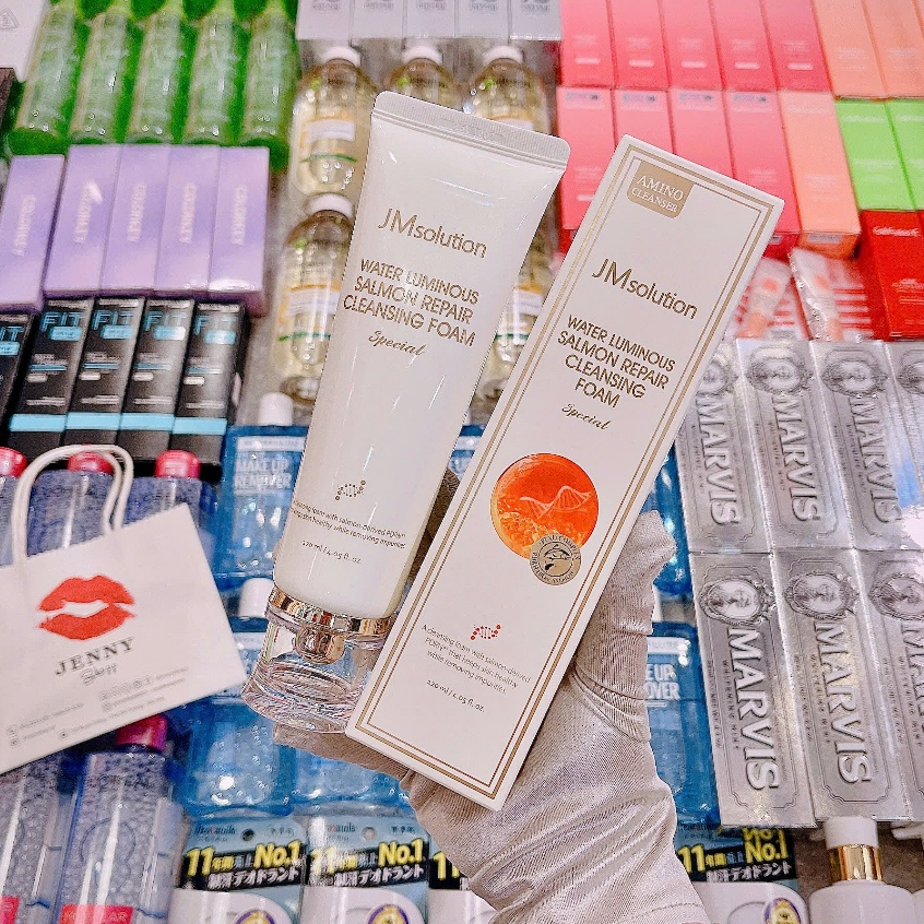 Sữa Rửa Mặt JMsolution Water Luminous Salmon-Repair, Sữa Rửa Mặt Cá Hồi JMsolution 120ml