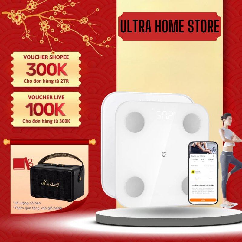 Cân Sức Khỏe Thông Minh S400 25 Chỉ Số Theo App Bluetooth, Thiết Kế Nhỏ Gọn, Tinh Tế, Mỏng Nhẹ