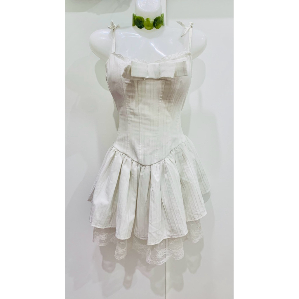 💐👑♻️[✨Newly Items]Designed 💃🏻 Vintage Lace Corset Mini Dress [🎀SONRISA’s MARCH 2️⃣0️⃣2️⃣6️⃣🎇🐎🎆] (Upl