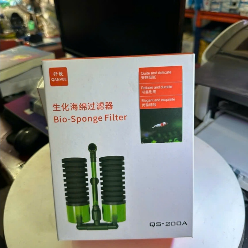 Lọc sủi vi sinh Bio đôi Qanvee QS-100A/200A - Có khoang chứa thêm vật liệu lọc