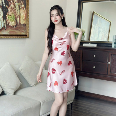 Đầm ngủ cao cấp Hisexy Lụa Satin Dáng Xuông Liền Thân MD97