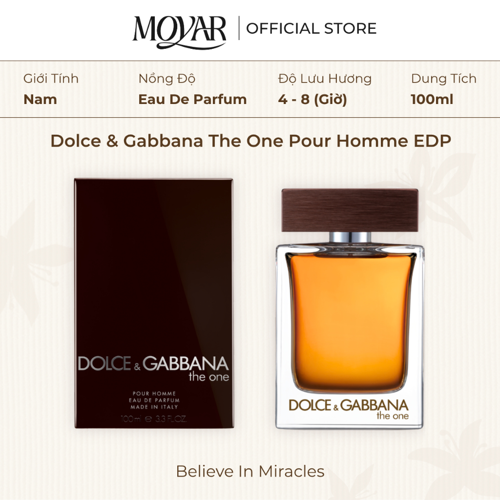 Nước Hoa Dolce & Gabbana The One Pour Homme EDP | Nước Hoa Nam Fullsize | Moyar Perfume