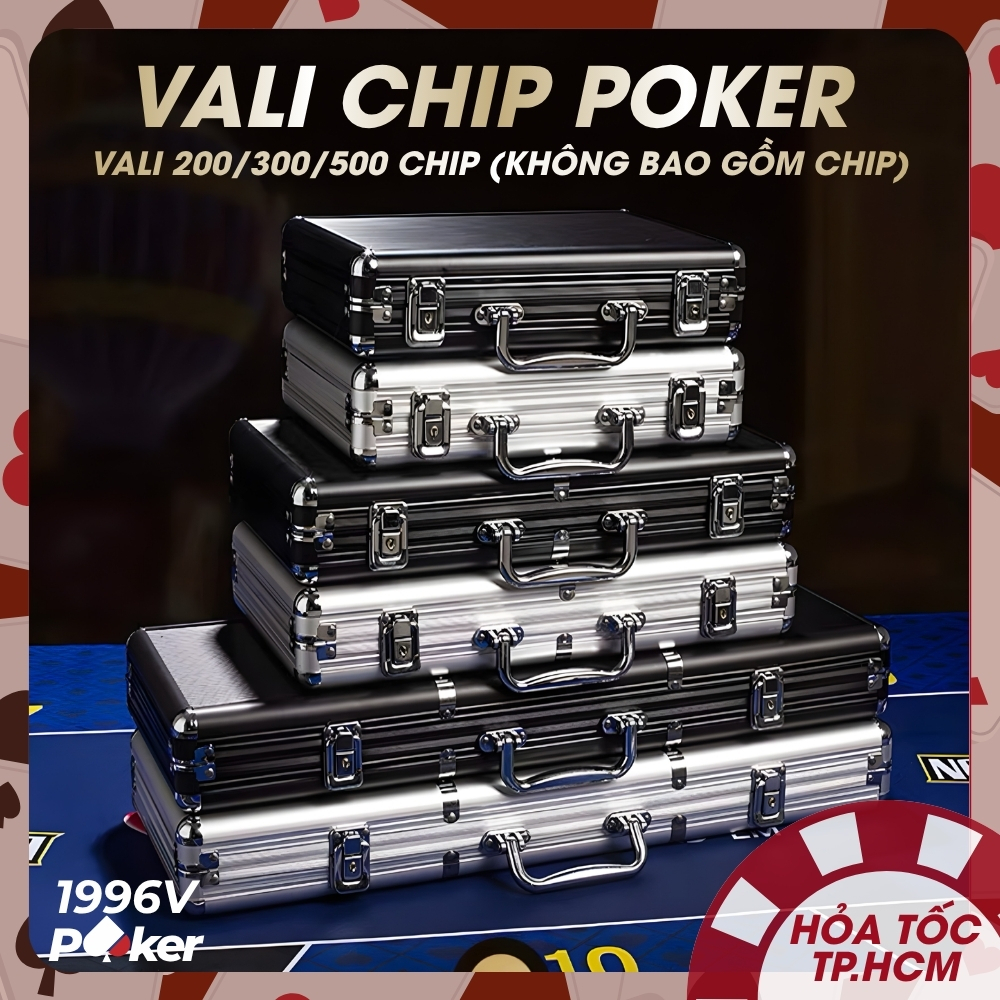 Vali Nhôm Poker 200/300/500 Cao Cấp Đựng Phỉnh Poker (Chưa Bao Gồm Chip) - 1996V Poker Shop