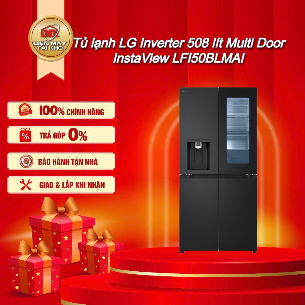 Tủ lạnh LG Inverter 508 lít Multi Door InstaView LFI50BLMAI