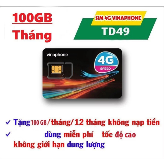 SIM TD49 100G/THÁNG MIỄN PHÍ 12t KHÔNG CẦN NẠP THÊM TIỀN