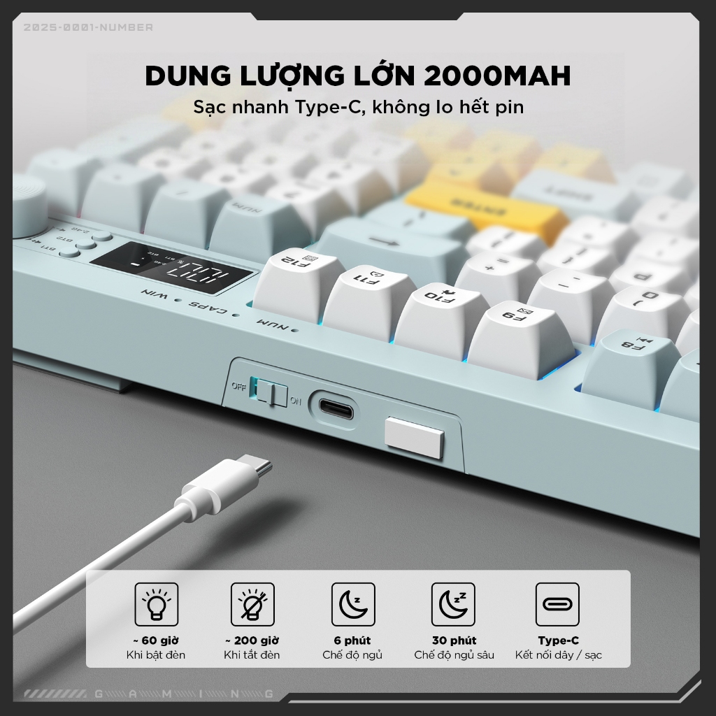 Bàn phím giả cơ ONIKUMA G80 Không dây Bluetooth5.0 LED RGB 2000mAh cho máy tính/laptop/IPAD Bàn phím im lặng văn phòng | BigBuy360 - bigbuy360.vn