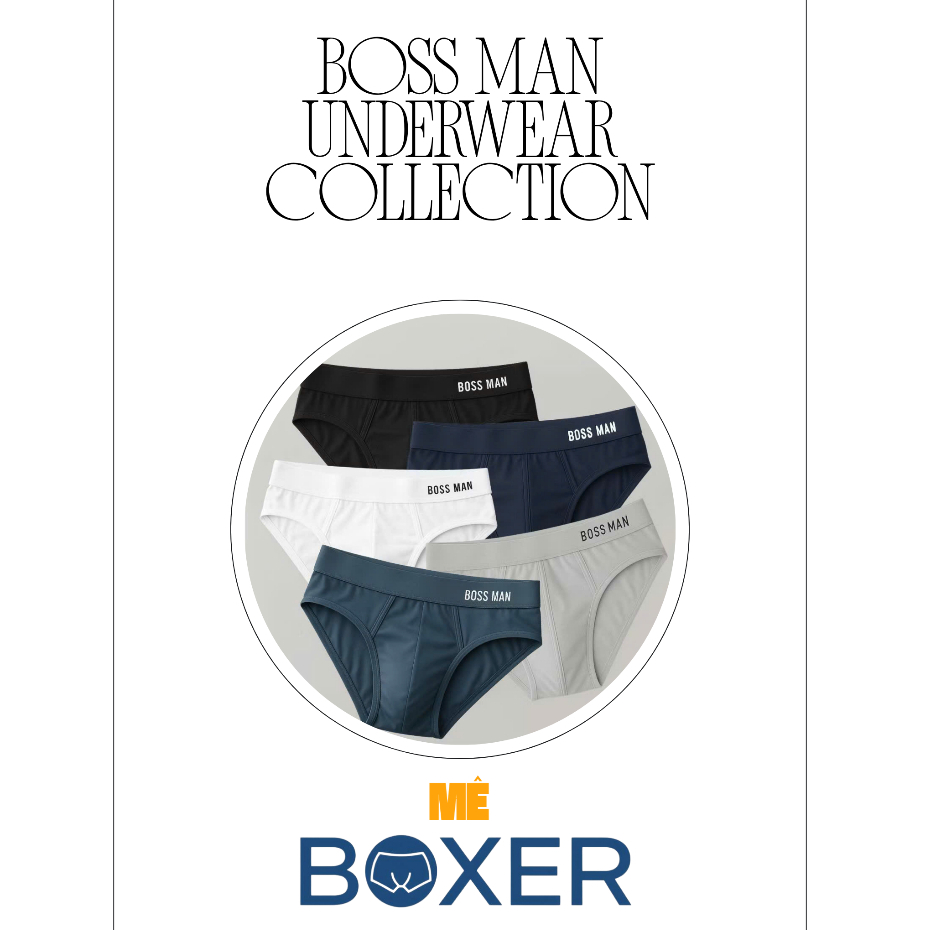 [ BOSSMAN ]Quần Lót Nam Chéo BOSSMAN Brief Cotton Thoáng Mát Chống Mồ Hôi Siêu Mềm Mịn ,"Lạnh ẻm" Kh