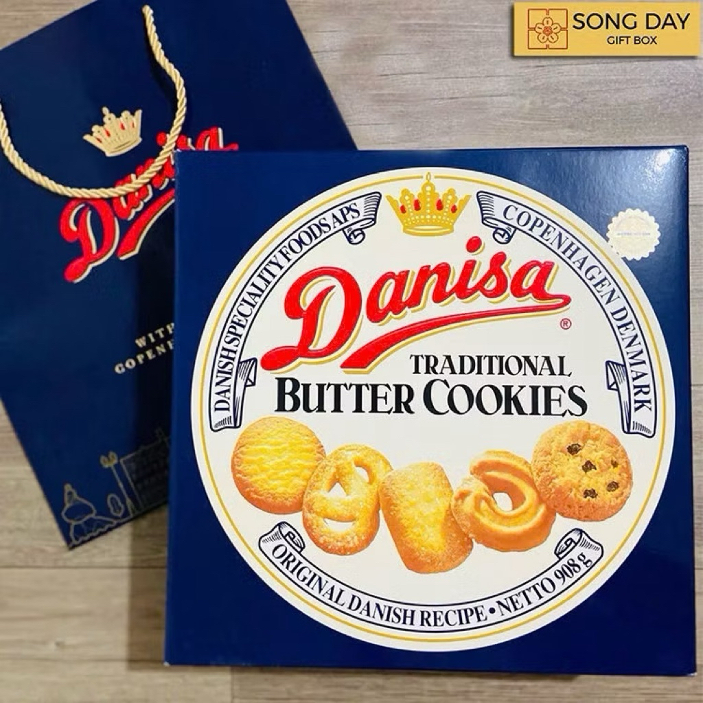 Bánh Quy Bơ Danisa Hộp Thiếc 908g Kèm Túi Xách