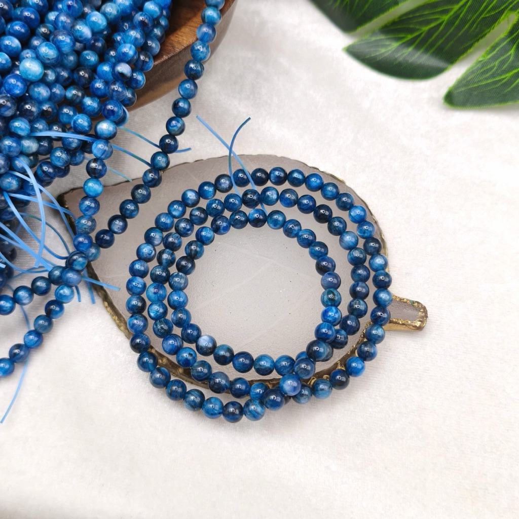 CHUỖI QUẤN 3 KYANITE TỰ NHIÊN, Xanh dương đẹp   ✨ Chất liệu: Kyanite chuẩn tự nhiên, sắc xanh dương 