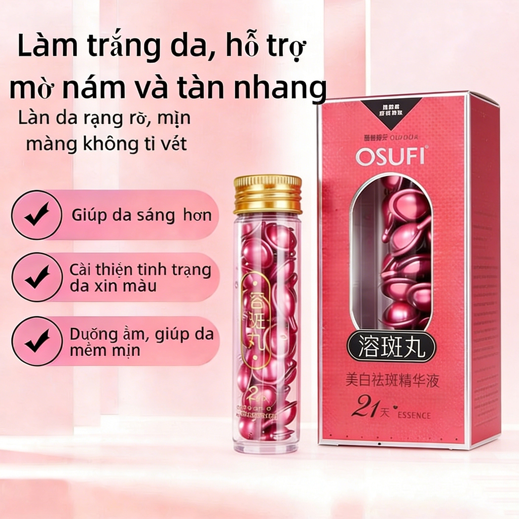 [Hàng chính hãng] Tinh Chất Dưỡng Trắng, Mờ Thâm Nám Osufi (Hộp 21 Viên) Phục Hồi, Trẻ Hóa Da