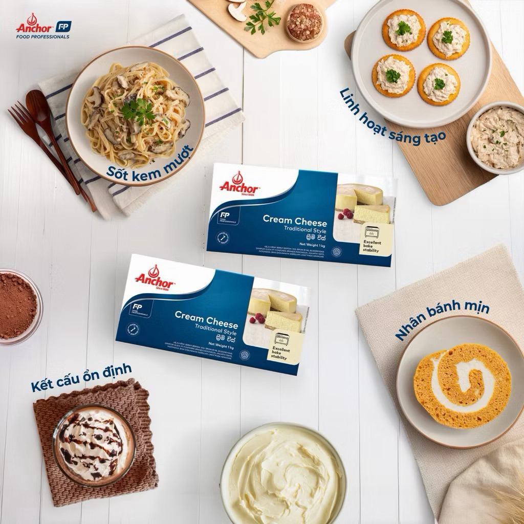 Creamcheese Anchor / Kem phô mai hiệu Anchor (1kg)