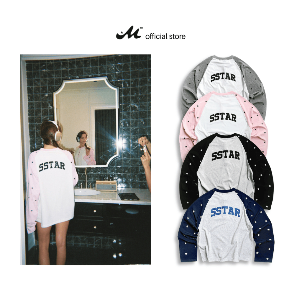 Áo Thun Local Brand MUZIK CLOTHING | LS RAGLAN SSTAR – Form Boxy Tay Dài, 100% Cotton 2 Chiều | RLLS