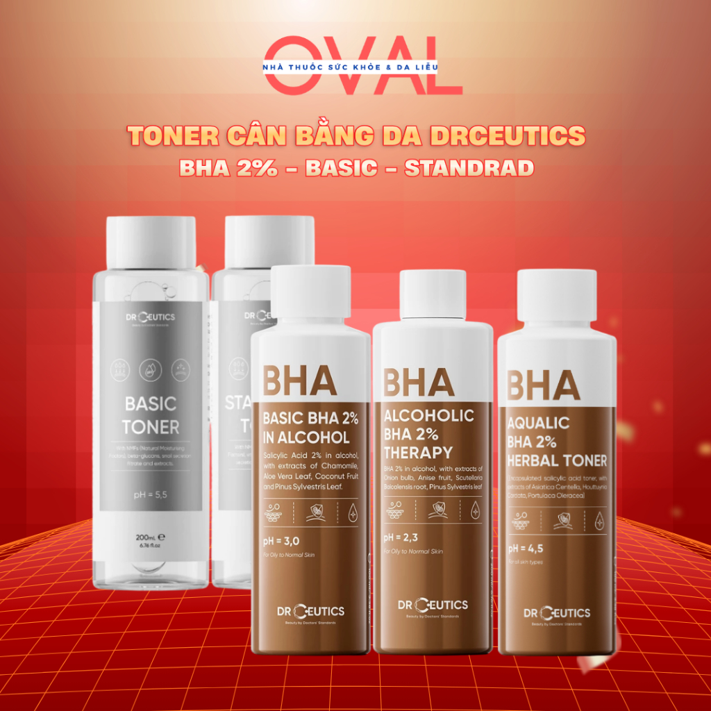 Toner DrCeutics - Toner Cân Bằng Da DrCeutics BHA 2%/Basic/Standrad