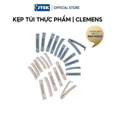 Kẹp túi thực phẩm | JYSK CLEMENS | Polypropylene | xanh nhạt/xám nhạt | bộ 12 chiếc | R1xD9/7xC1cm