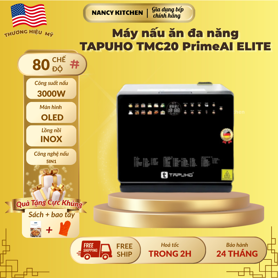 [Chính hãng]Máy nấu đa năng Tapuho TMC20 PRIMEAI ELITE,20 lít,80 chức năng,bảo hành 30 tháng