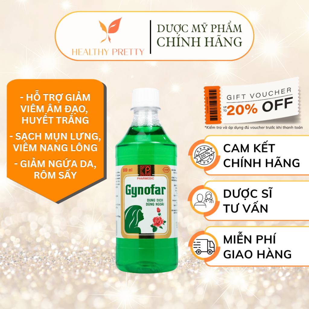 [GYNOFAR] DDVS GYNOFAR hỗ trợ giảm ngứa, nấm mụn, rôm sảy (Có che tên)