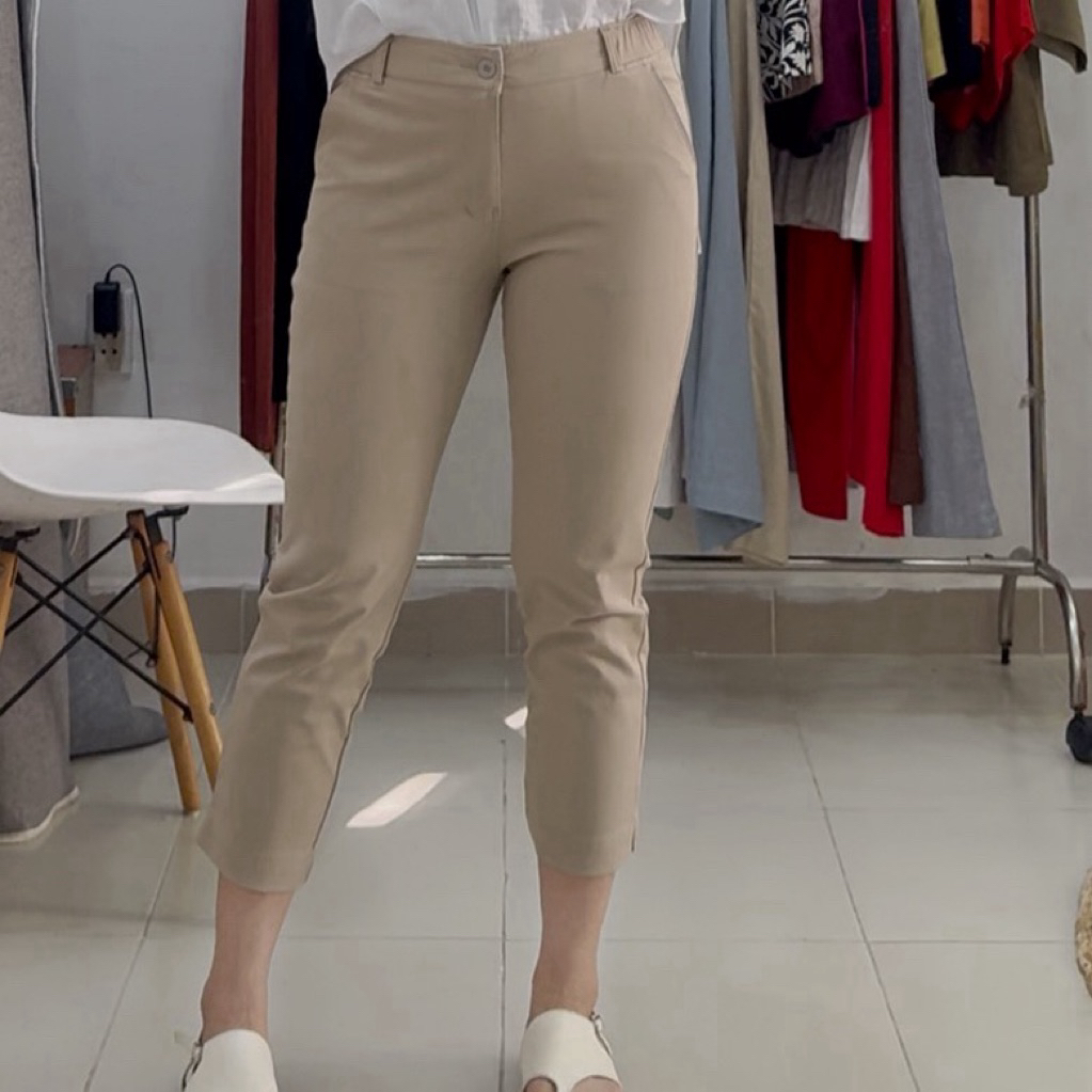 QUẦN KAKI 9 TẤC  nữ loại 1, QUẦN LỬNG 9 TẤC, co giãn 4 chiều, form ôm dáng, thoáng mát - SP Fashion