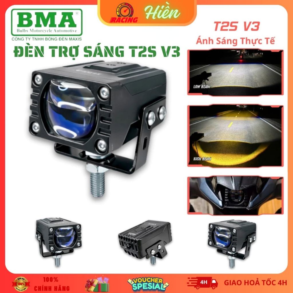 Đèn Trợ Sáng Bi Cầu T2S V2 V3 BMA 60W – Ánh Sáng Chuẩn Từng Chi Tiết, Chống Chói, Chống Nước IP68