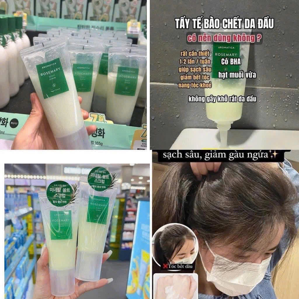 Muối tẩy da đầu Aromatica Rosemary Scalp Scrub