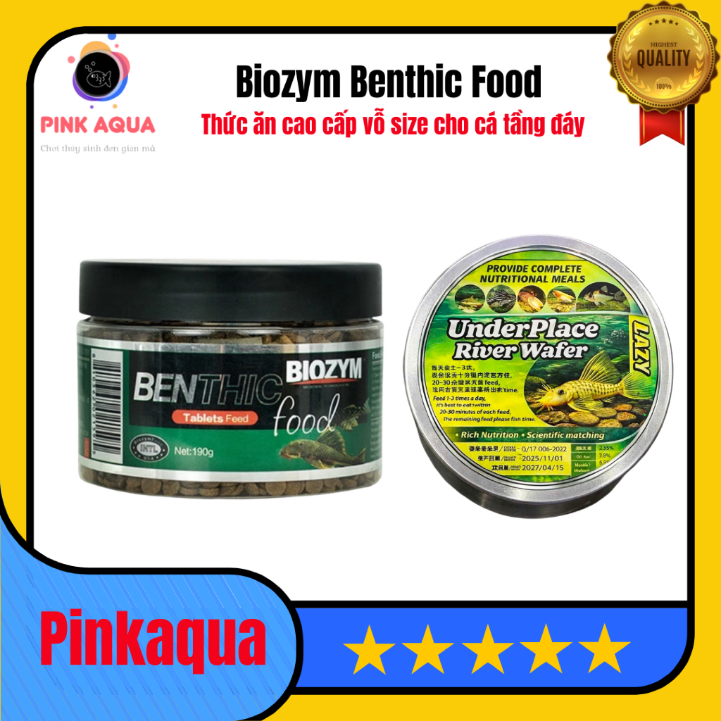 (Xả hàng)Thức ăn Pleco cao cấp Biozym Benthic Food  thức ăn cao cấp vỗ size cho cá chuột pleco tầng 