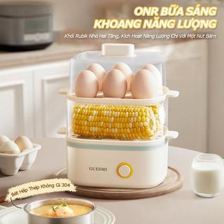 Nồi Hấp, Mini 2 Tầng, Tạo Hơi Nhanh, Tự Ngắt Khi Cạn Nước, Hấp Trứng/Ngô/Thịt, Tiện Lợi Cho Gia Đình