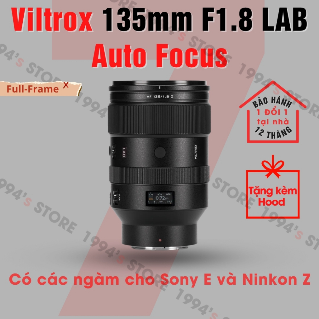 Viltrox AF 135mm F1.8 LAB cho Full-Frame Sony E/FE và Nikon Z