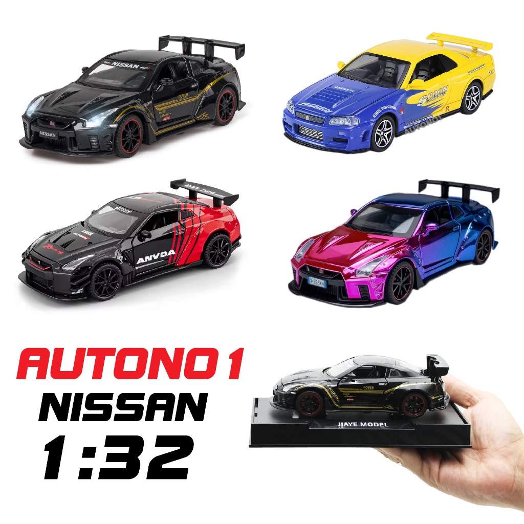 Mô hình xe Nissan GTR-R34 R35 LBWK có âm thanh - đèn - full open tỉ lệ 1:32 bằng kim loại