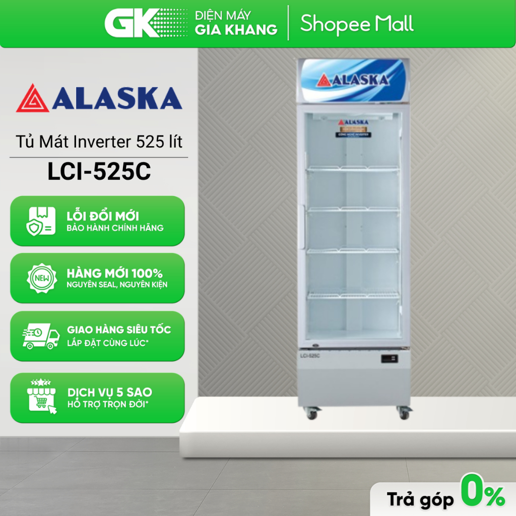 LCI-525C 525 Lít | LCI-300 300 Lít Tủ Mát ALASKA Inverter [Freeship HCM]