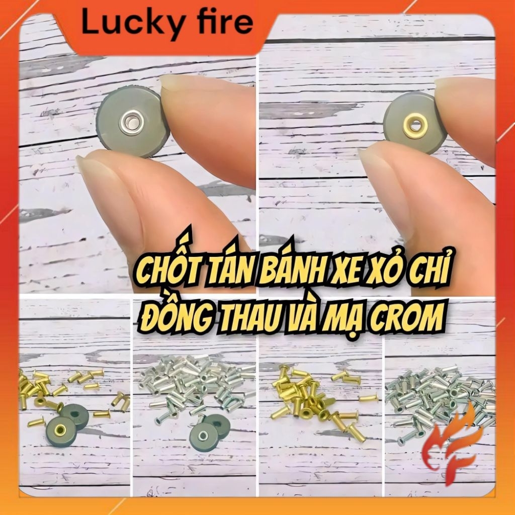 Chốt tán rỗng bánh xe xỏ chỉ Zippo, chất liệu đồng và mạ crom (FLINT WHEEL RIVET FOR 1935, 1937, 194