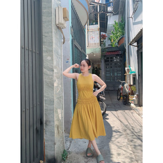 Đầm maxi xoè nhún chỉ ( Hoả tốc HCM )