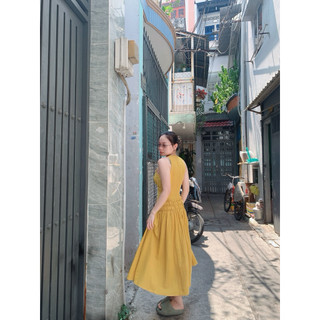 Đầm maxi xoè nhún chỉ ( Hoả tốc HCM )