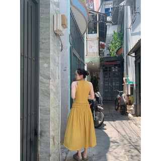 Đầm maxi xoè nhún chỉ ( Hoả tốc HCM )