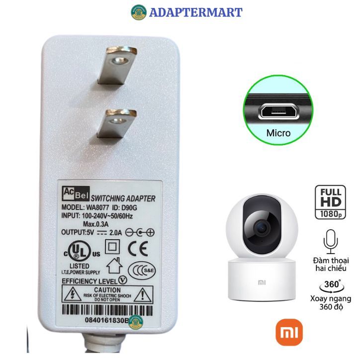 Nguồn 5V cho Camera Xiaomi Mi Home Security 360 (BHR4885GL) 1080P