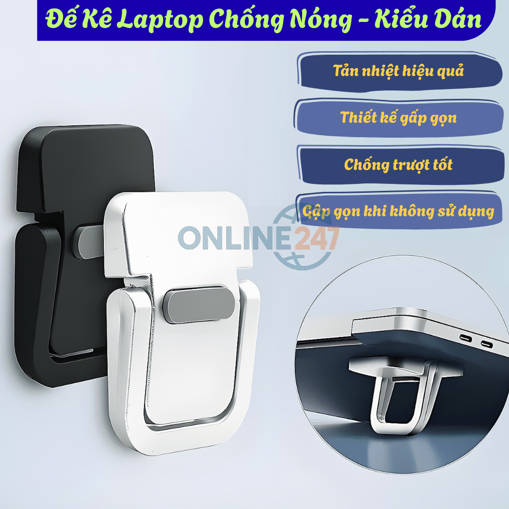 Bộ 2 Chân Kê Laptop Tản Nhiệt Mini Gấp Gọn – Đế Nâng Laptop Thông Minh Chống Nóng