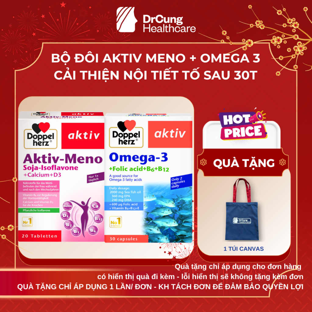 COMBO HỘP Aktiv Meno Doppelherz + Omega 3 DoppelHerz