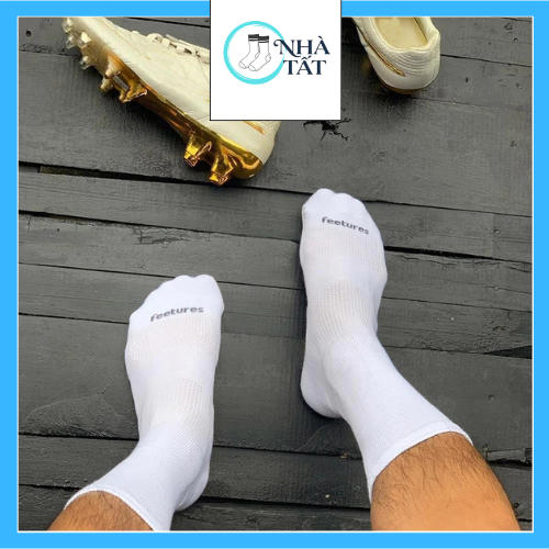 Tất (Vớ) đá banh thể thao chạy bộ nam nữ hàng cao cấp Feetures trắng chống hôi chân NHÀ TẤT