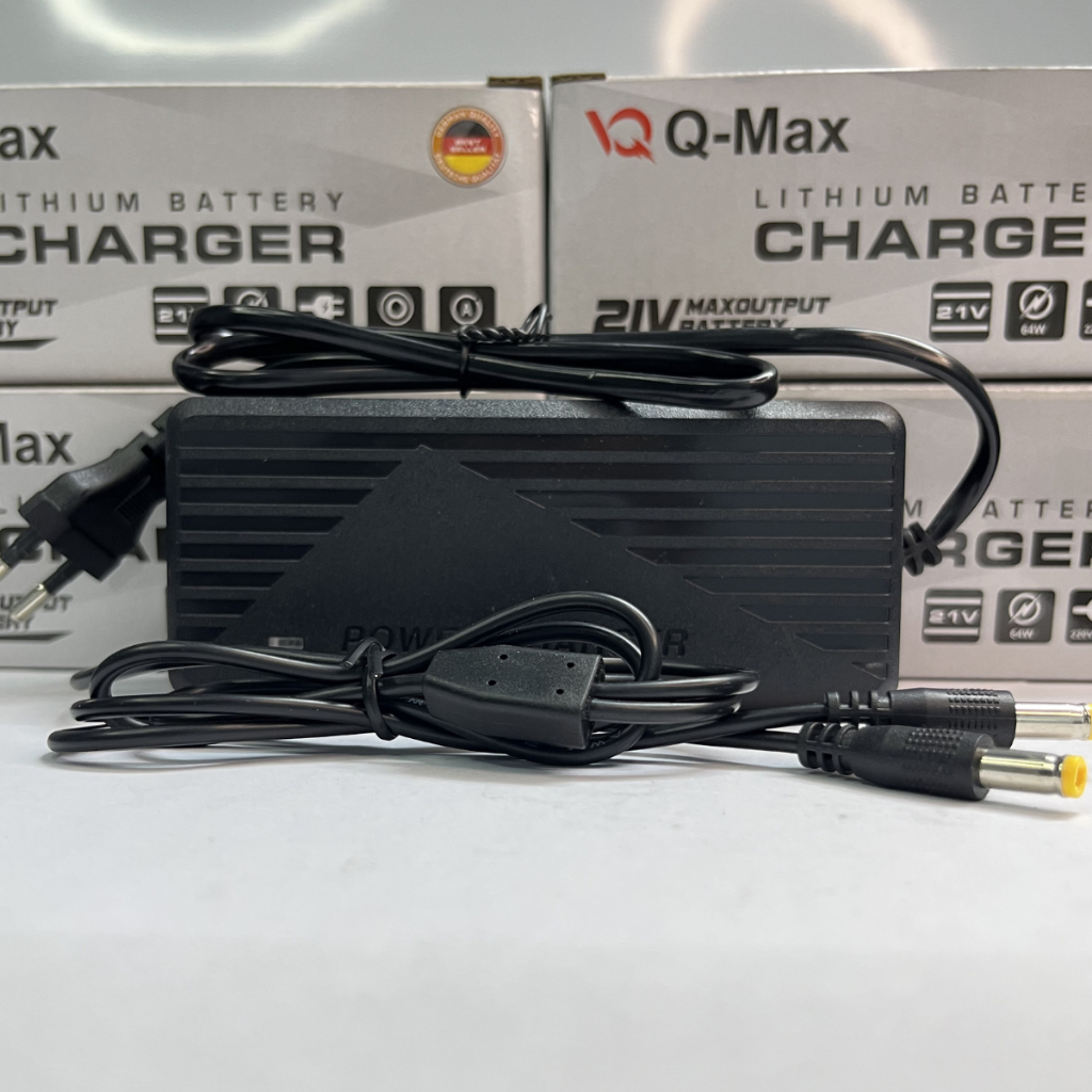 SẠC ADAPTER 21V CÓ QUẠT Q-MAX, HAI ĐẦU CẮM, SẠC PIN MÁY KHOAN, NGUỒN 21V
