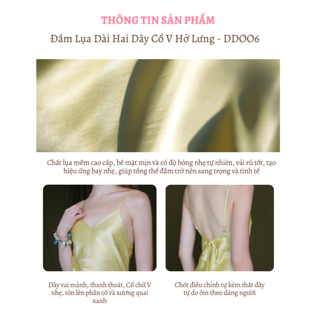 Đầm Lụa Hai Dây Cổ V Hở Lưng La Boutique SS26 - DD006-2604LAT | BigBuy360 - bigbuy360.vn