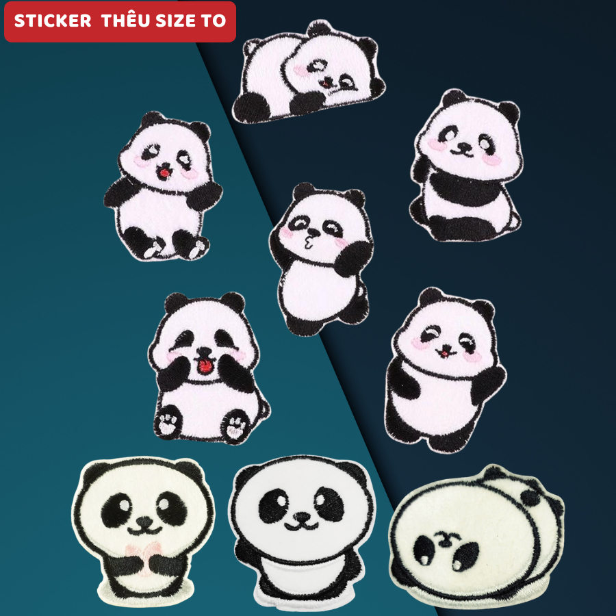 Miếng vá quần áo rách, hình thêu áo bị rách Hình Gấu Trúc Panda Fubao Panda Aibao Songbao Dễ Thương