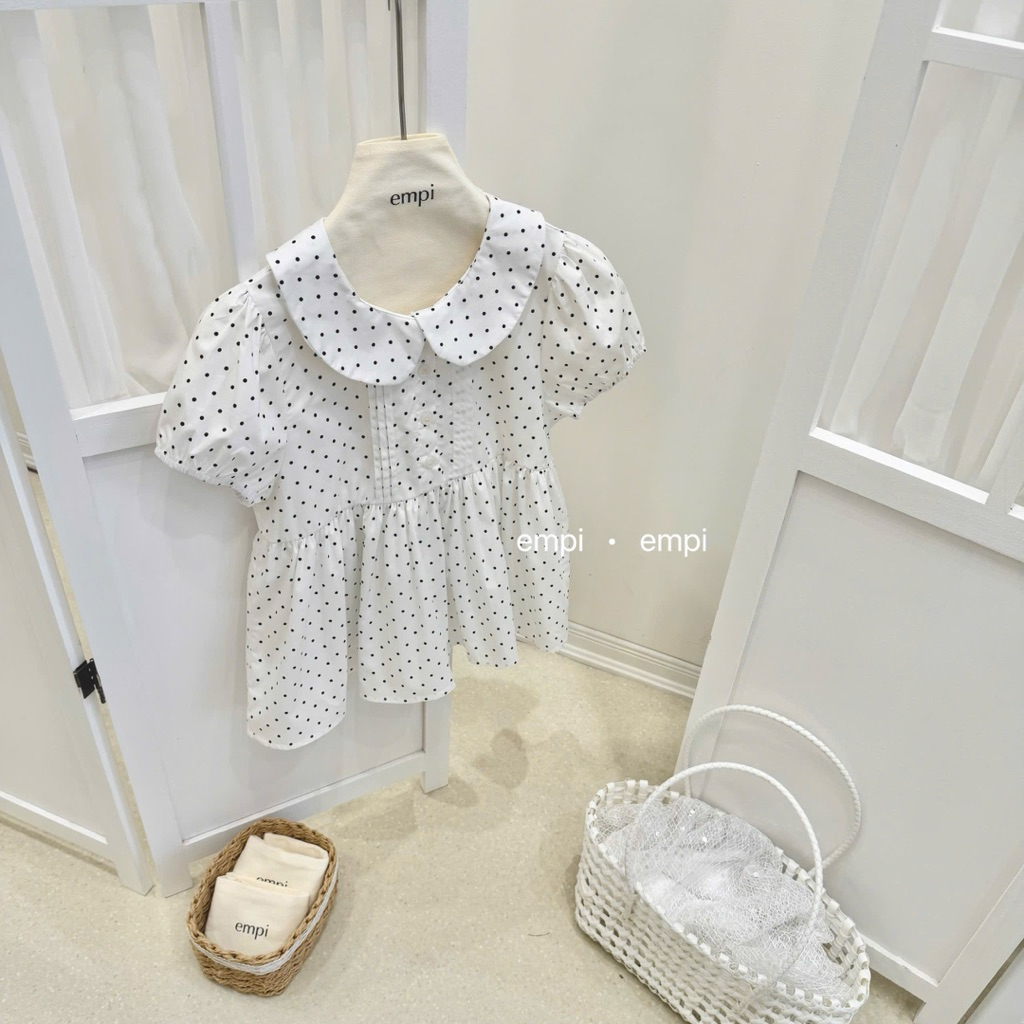 [Pre oder] 𝐑𝐨𝐲𝐞𝐞 𝐜𝐥𝐨𝐬𝐞𝐭 | 80024 ÁO SƠ MI CHẤM BI XẾP LY NGỰC CHUẨN QCCC L1 FREESIZE