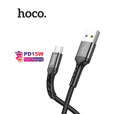 Cáp sạc nhanh PD15W Hoco DU25 USB to Micro dây dù chống gãy gập truyền dữ liệu nhanh chóng dài 1M cho Android