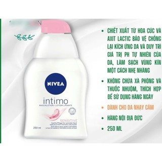 Dung dịch vệ sinh phụ nữ Nivea intimo Đức 250ml  NỘI ĐỊA ĐƯC