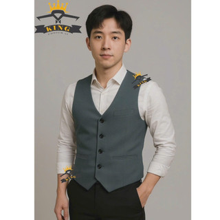 Áo Gile nam 4 nút KING ghile 2 lớp chất vải chéo mềm mịn công sở cao cấp thiết kế sang trọng lịch lãm style Hàn Quốc Z10